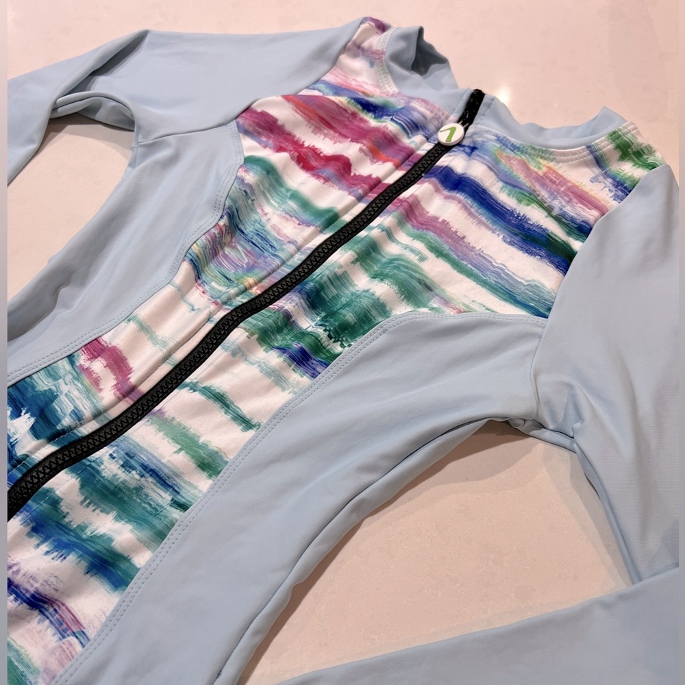 Next by Athena Good Karma Malibu Zip Long Sleeve One Piece Swimsuit